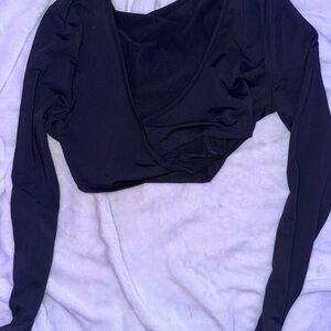 SHEIN Black Long Sleeve Crop Top